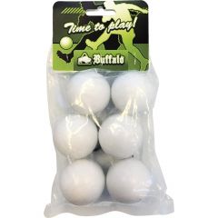 Buffalo Plastic Voetbaltafel ballen glad-wit 6 stuks
